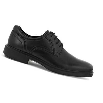 Men's Ecco Helsinki 2.0 Plain Toe Tie Dress Shoes Black | USA 516JPQ